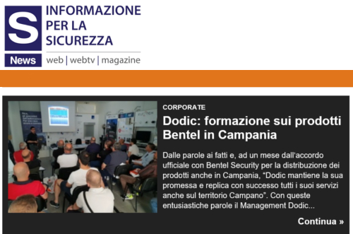 Dodic: la formazione sui prodotti Bentel in Campania